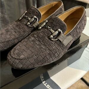 Mich Simon gray suede loafers with box